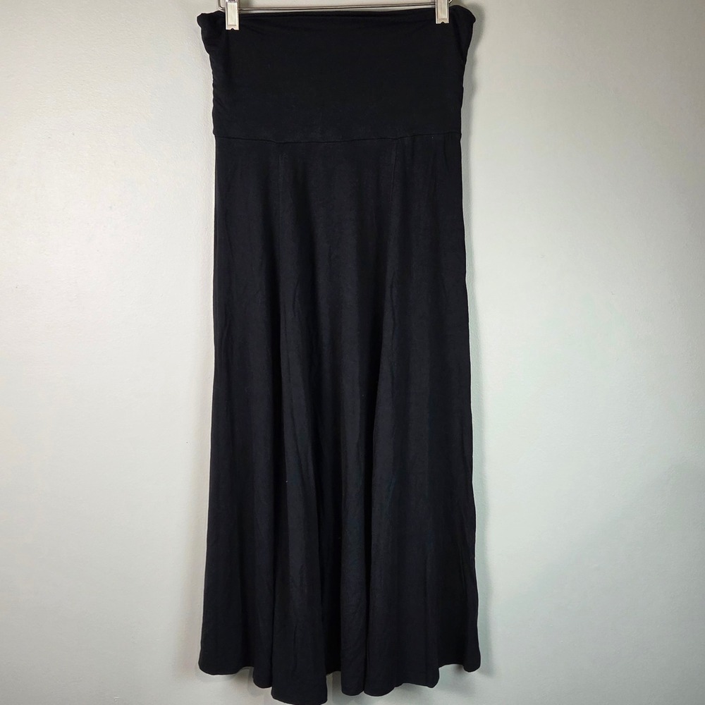 Gap Foldover Waist Midi Skirt Women S Black Excellent Solid Knit 453705-00